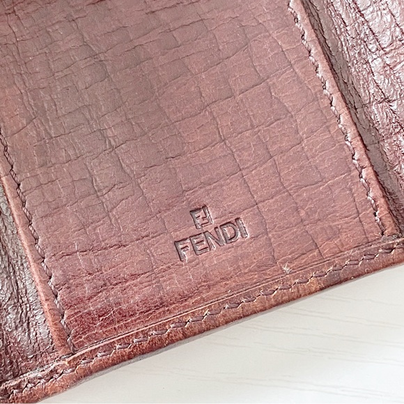 Fendi tan FF monogram canvas brown leather key wallet - Picture 7 of 9